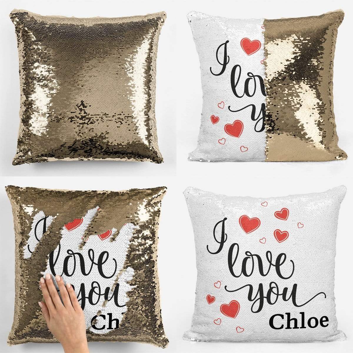 I Love You Sequin Magic Cushion